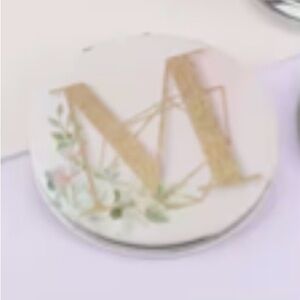 Letter “M” Monogram Floral Compact Mirror NIP